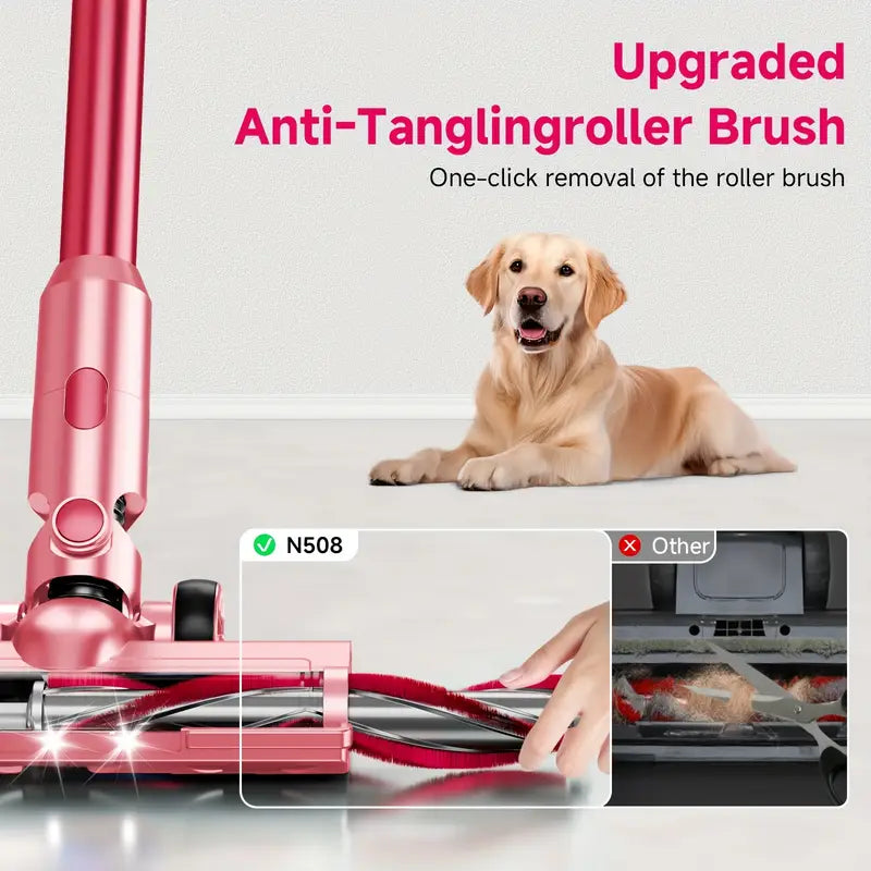 Cordless Vacuum with Brushless Motor, 60 mins max runtime, Stick Vacuum for Hard Floor Carpet Pet Hair