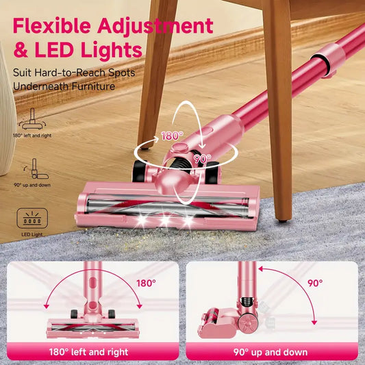 Cordless Vacuum with Brushless Motor, 60 mins max runtime, Stick Vacuum for Hard Floor Carpet Pet Hair