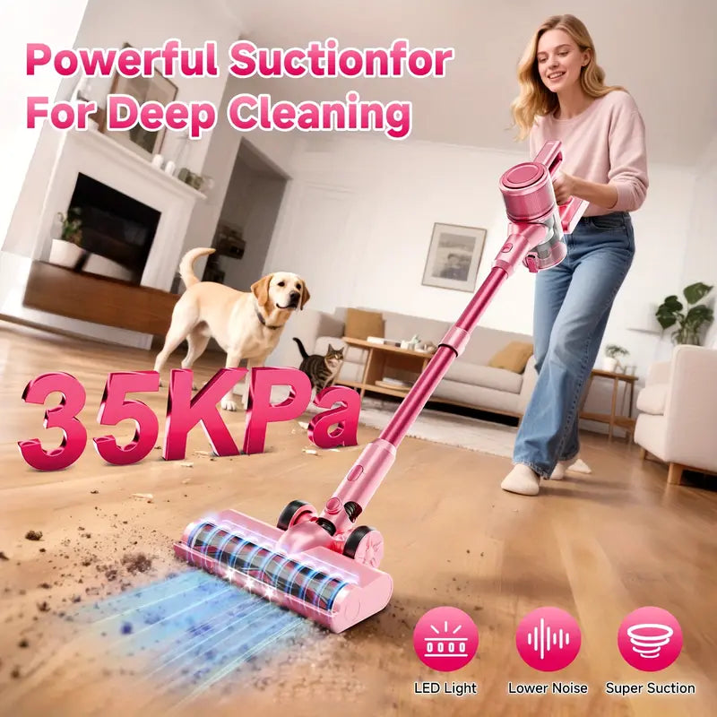 Cordless Vacuum with Brushless Motor, 60 mins max runtime, Stick Vacuum for Hard Floor Carpet Pet Hair