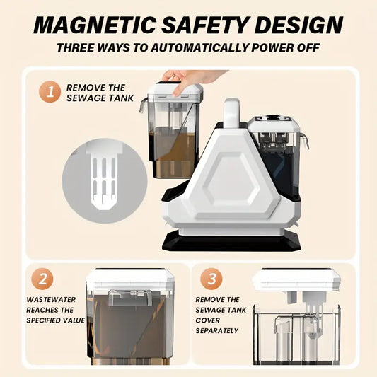 14000pa Portable Carpet Sofa Cleaner, 550w High-power Motor, Professional Vacuum Suction Machine, Large Capacity Dual Water Tank, Suitable for Carpet, Sofa, Indoor Decoration And Other Areas