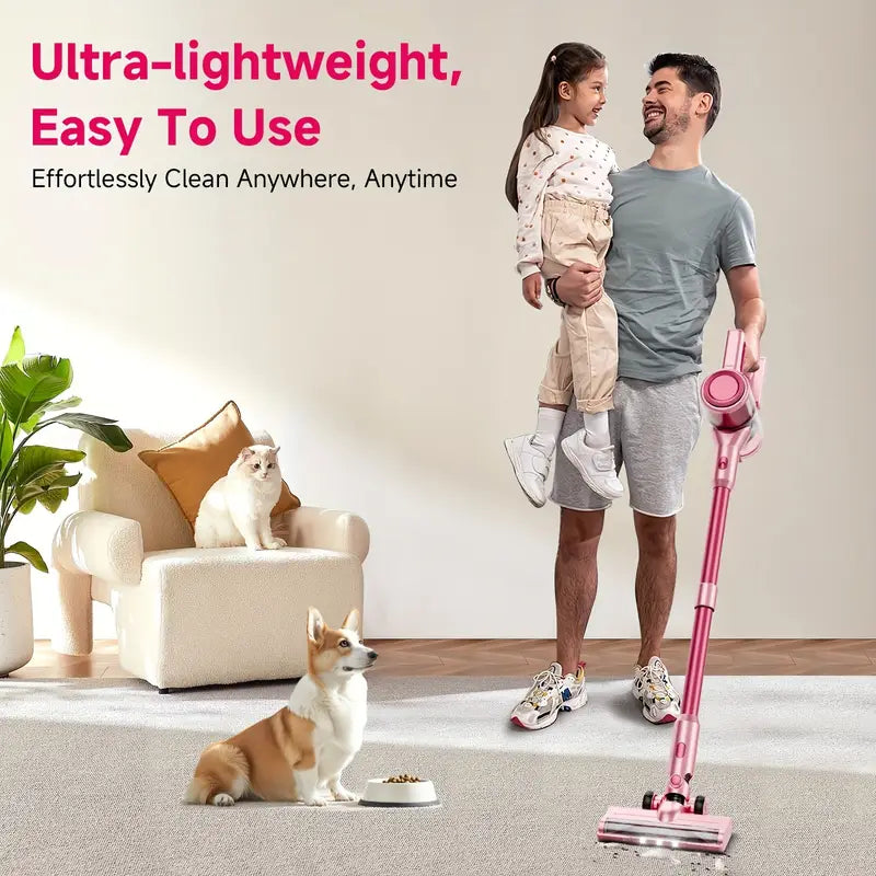 Cordless Vacuum with Brushless Motor, 60 mins max runtime, Stick Vacuum for Hard Floor Carpet Pet Hair