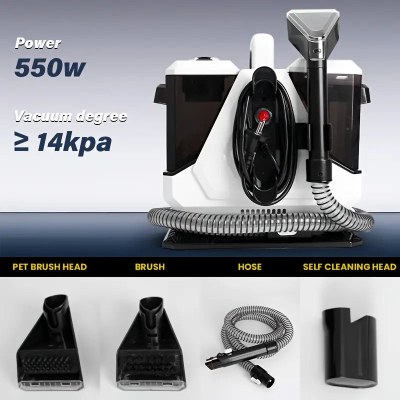 14000pa Portable Carpet Sofa Cleaner, 550w High-power Motor, Professional Vacuum Suction Machine, Large Capacity Dual Water Tank, Suitable for Carpet, Sofa, Indoor Decoration And Other Areas